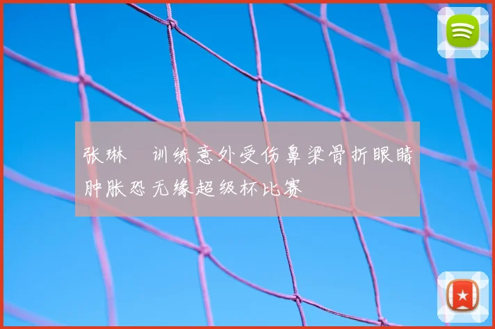 张琳芃训练意外受伤鼻梁骨折眼睛肿胀恐无缘超级杯比赛